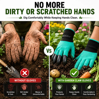 Premium Garden Claw Gloves with ABS Claws (Buy 1 Get 1 FREE) – 2 Pairs Waterproof Digging, Planting, Weeding & Harvesting Gloves