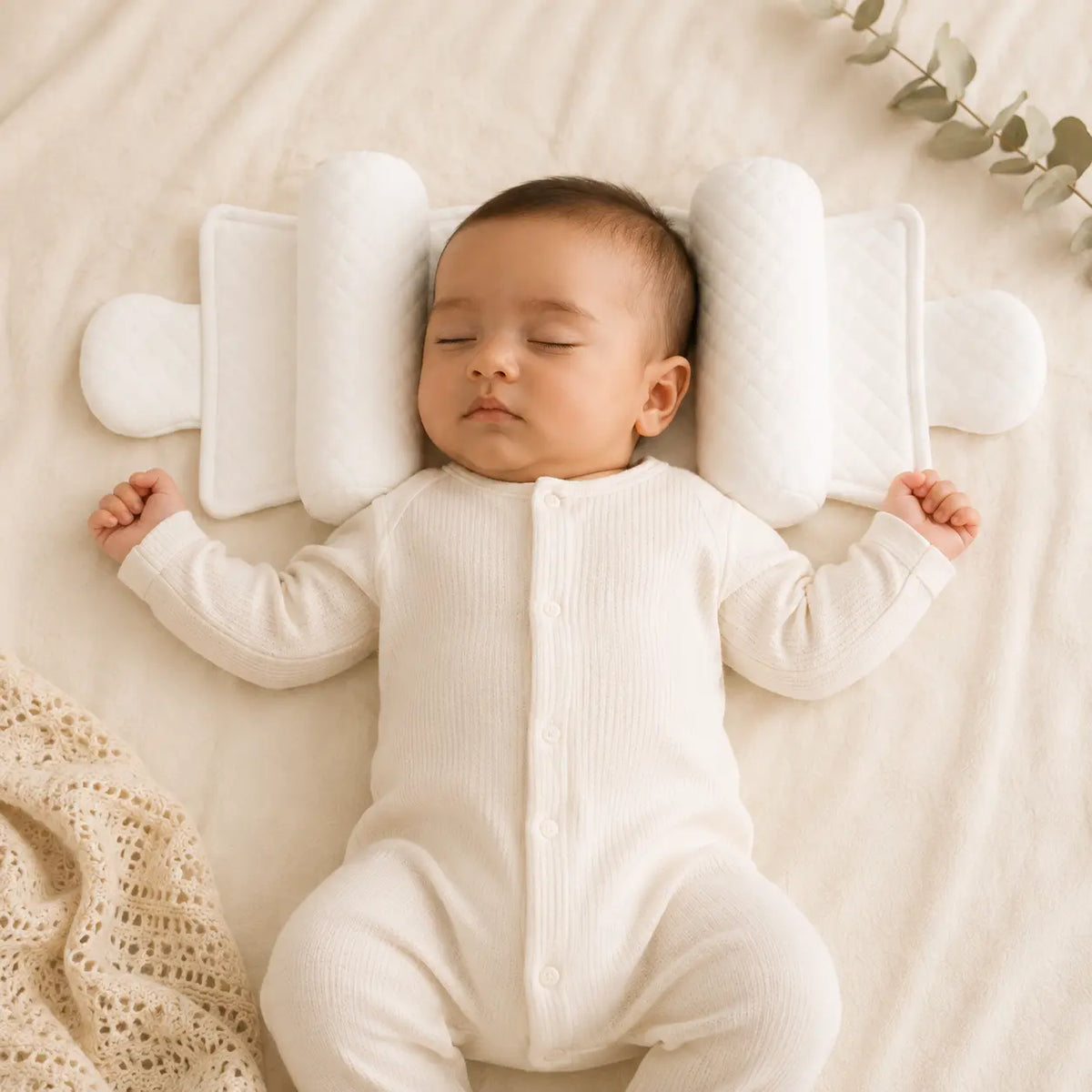 4-Zone Adjustable Baby Head Support Pillow for Newborns