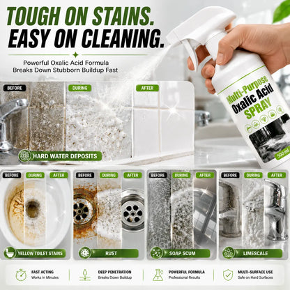 Multi-Purpose Oxalic Acid Cleaner Spray – Powerful Bathroom, Tile, Toilet & Hard Water Stain Remover (500ML)