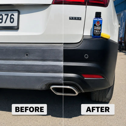 Plastic Restorer Ceramic Coating (200ml x2 Pack) | Plastic Trim Restorer for Cars, Bikes & Household Plastic | Hydrophobic UV Protection | Buy 1 Get 1 Free