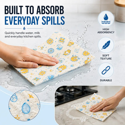 Reusable Kitchen Cleaning Cloth Roll – 20 Cloths, 25×25 cm, 100 days daily use