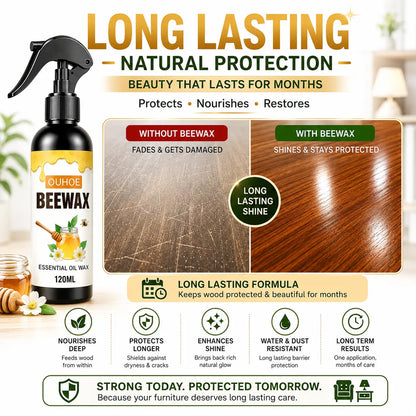 Beeswax Furniture Polish Spray for Wood Furniture, Floor, Doors & Cabinets | Natural Wood Restorer, Scratch Repair & Shine Spray | 500ml (Pack of 2)