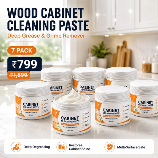 Wood Cabinet Cleaning Paste (7 Pack) – Deep Grease & Grime Remover for Wooden, Laminate & Painted Kitchen Cabinets (7 × 50g)