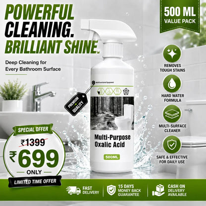 Multi-Purpose Oxalic Acid Cleaner Spray – Powerful Bathroom, Tile, Toilet & Hard Water Stain Remover (500ML)