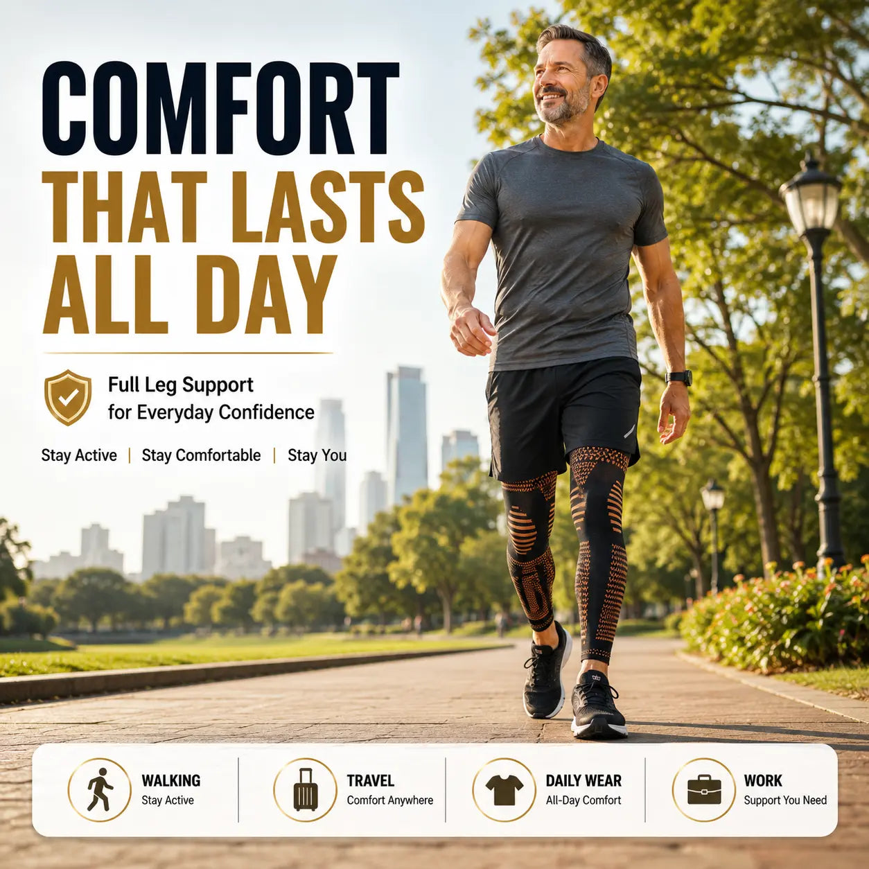 Full Leg Compression Sleeve – Knee Support & Muscle Recovery for Running, Gym & Sports