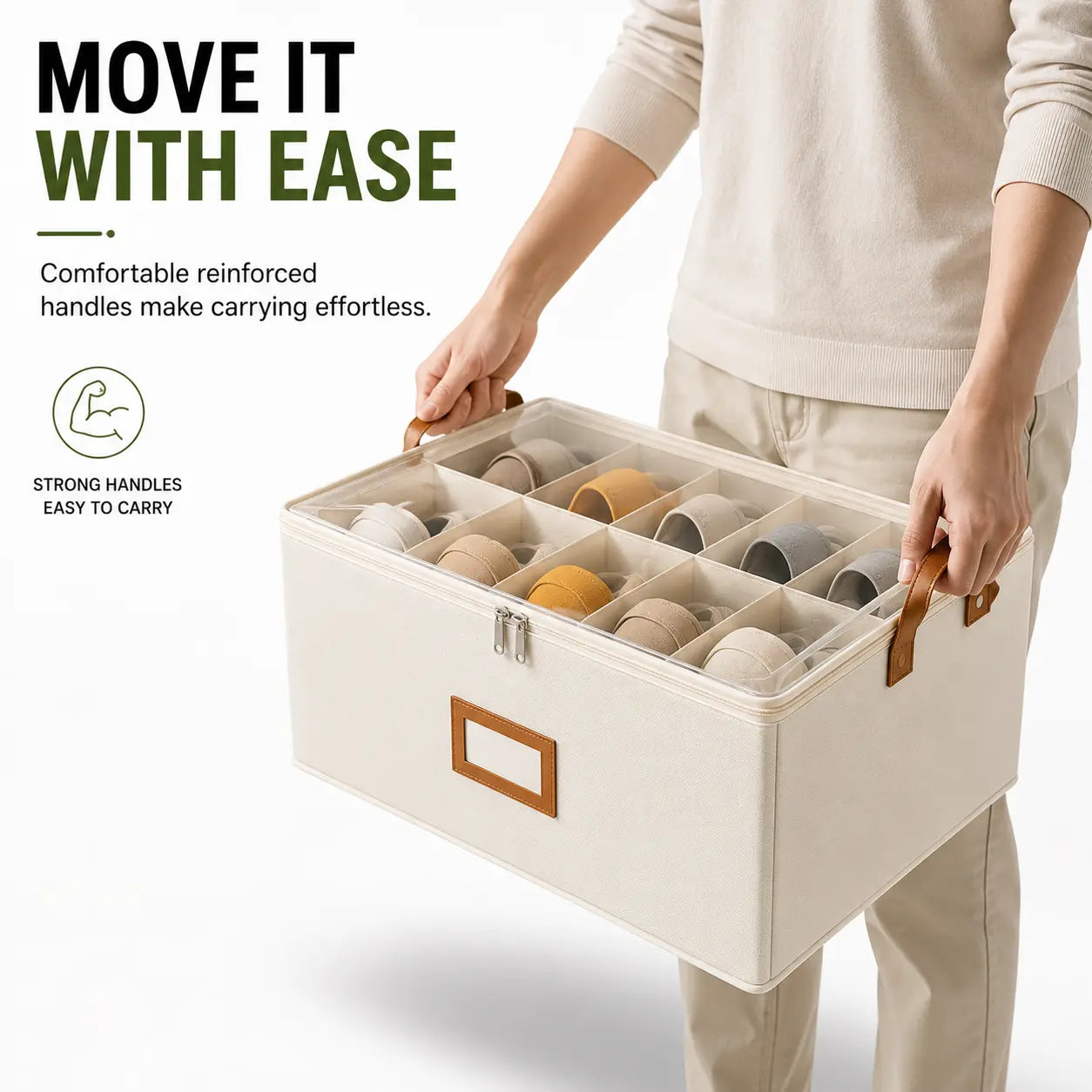 Premium Foldable Shoe Storage Organizer Box with Transparent Lid | Stackable Closet & Under Bed Shoe Organizer (6 Compartments)