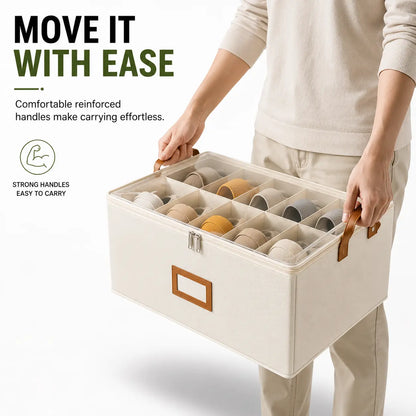Premium Foldable Shoe Storage Organizer Box with Transparent Lid | Stackable Closet & Under Bed Shoe Organizer (6 Compartments)