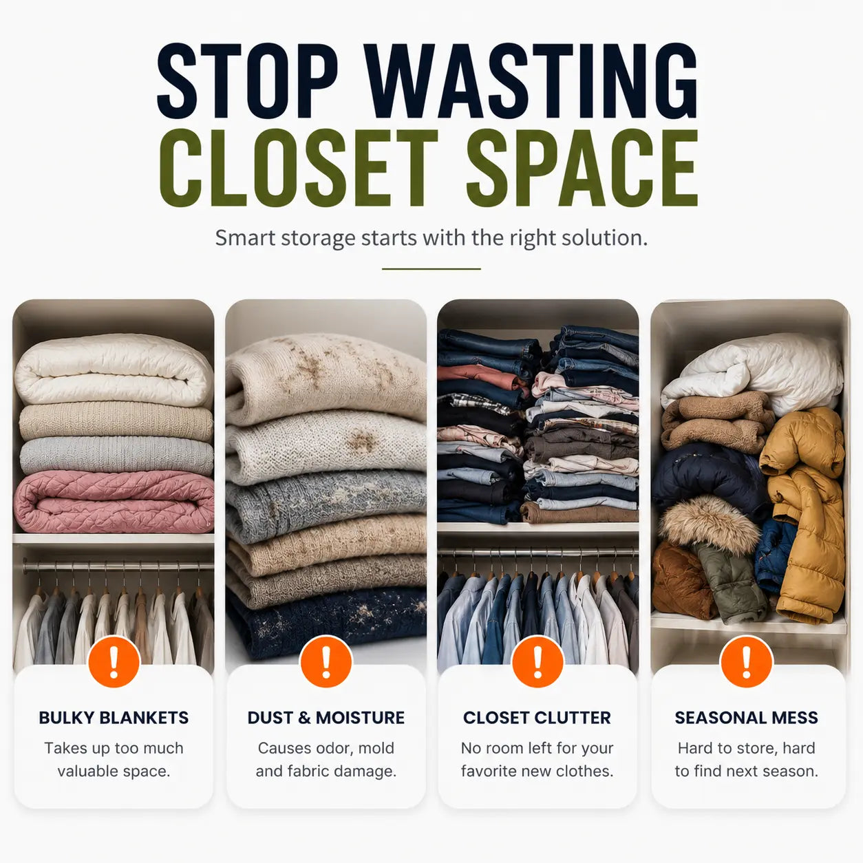Premium 3D Vacuum Storage Bags – Pack of 5 Reusable Space Saver Bags for Clothes, Blankets & Bedding