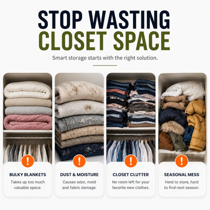 Premium 3D Vacuum Storage Bags – Pack of 5 Reusable Space Saver Bags for Clothes, Blankets & Bedding