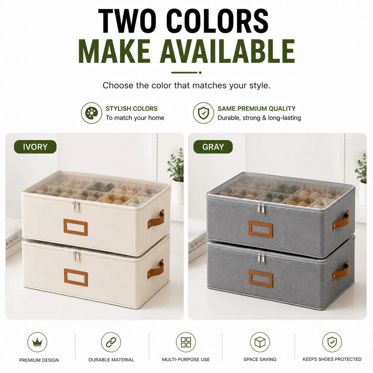 Premium Foldable Shoe Storage Organizer Box with Transparent Lid | Stackable Closet & Under Bed Shoe Organizer (6 Compartments)