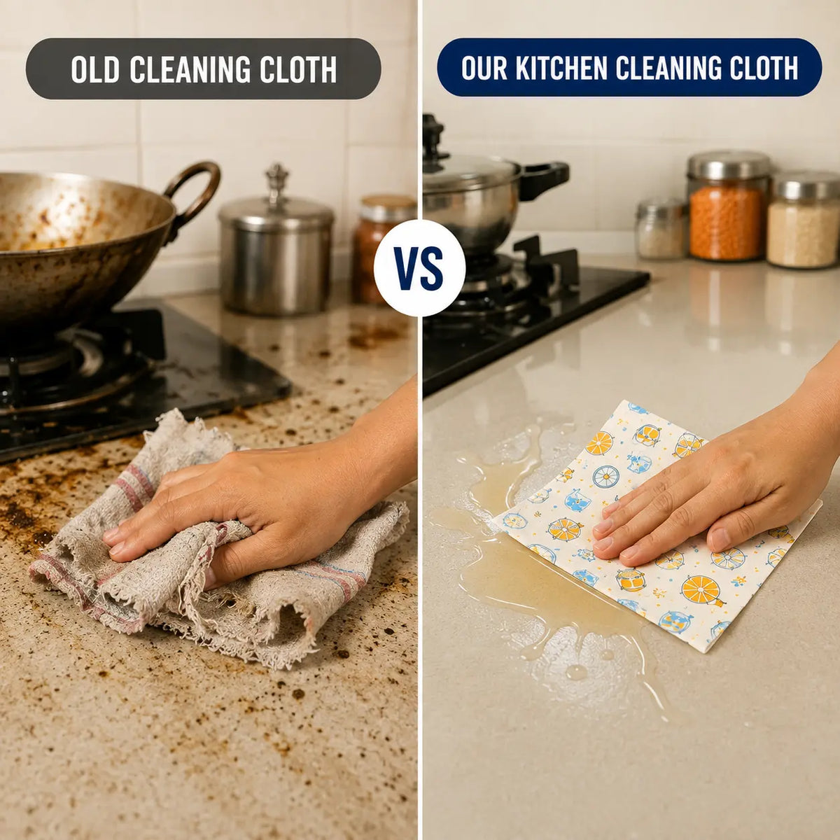 Reusable Kitchen Cleaning Cloth Roll – 20 Cloths, 25×25 cm, 100 days daily use