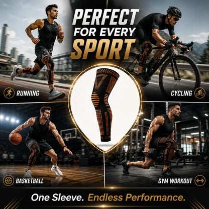 Full Leg Compression Sleeve – Knee Support & Muscle Recovery for Running, Gym & Sports