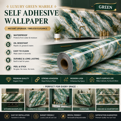 Waterproof Marble Contact Paper For Walls & Furniture | Peel, Stick & Instantly Upgrade Any Room