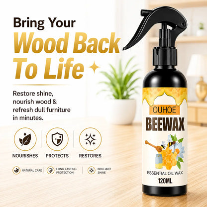 Beeswax Furniture Polish Spray for Wood Furniture, Floor, Doors & Cabinets | Natural Wood Restorer, Scratch Repair & Shine Spray | 500ml (Pack of 2)